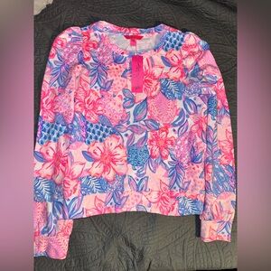 Lilly Pulitzer Pink Isle Snappy Turtle Jansen Long Sleeve Sweatshirt